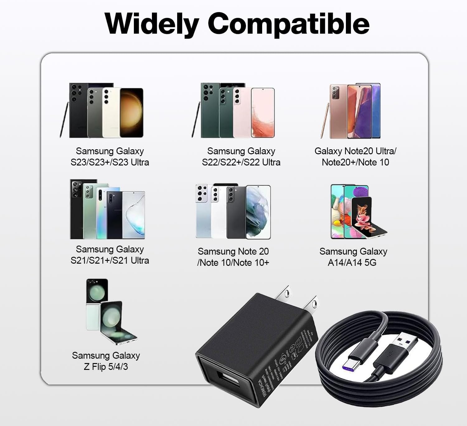 USB C Phone Fast Charger for Samsung Galaxy A14 A16 A15 5G, A54 5G, A71 5G, A23, A13, A03S, A34, A04e, A04s, A04, A80, A70, A60, A50,A40,A30,A20e,A20 Type C Android Phone Fast Charging Cable Cord(5Ft) - Image 7