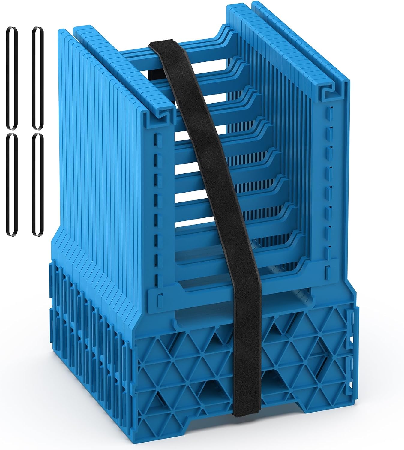 BEBOBLY RV Sewer Hose Support 10FT with Secure Rubber Band & Carry Strap, RV Sewer Hose Holder Adjust Height for Travel Trailers, RV, Campers | Avoiding Obstacles & Deep Cradles, Quick Setup/Collapse