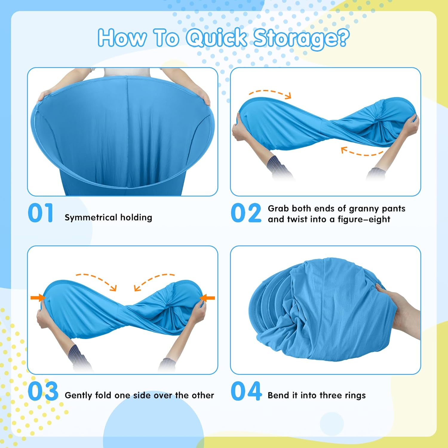 11PCS Granny Pants Yard Game Set - Oversized Blue & Yellow Pants with 8 Colorful Bouncy Balls and 1 Air Pump, Outdoor Tossing Games for Adults Team Relay Family Reunion Birthday Party Field Game Sets - Image 7