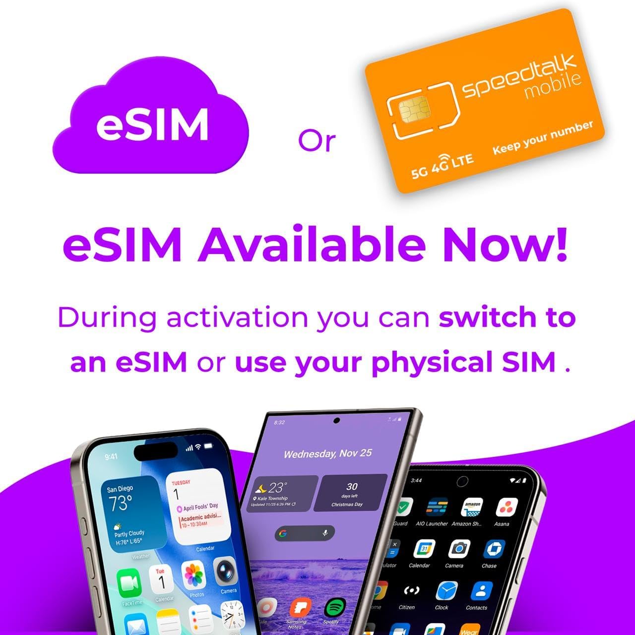 SpeedTalk Mobile $5 Prepaid Wireless Pay Go Plan for Smartphones & Cellphones | 5G 4G LTE | 100 Talk, 100 Text, 100 MB Data |Triple Cut (Mini,Micro,Nano) Sim Card | No Contract | 30-Day Service - Image 3