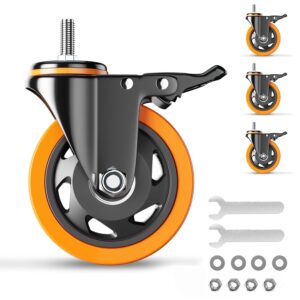 3 Inch Caster Wheels 1600Lbs, Threa...