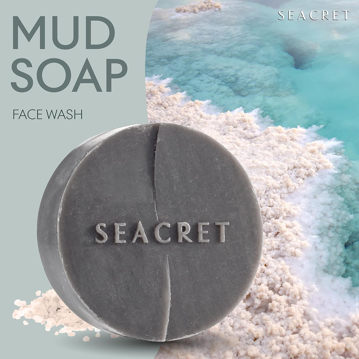 SEACRET Dead Sea Mud Soap Bar - Deep Pore Purifying & Refining Facial Cleanser with Minerals and Witch Hazel, Natural Spa Bar for Normal to Oily Skin, SLS-Free, Fragrance-Free, 4.4 Oz / 125 g - Image 3