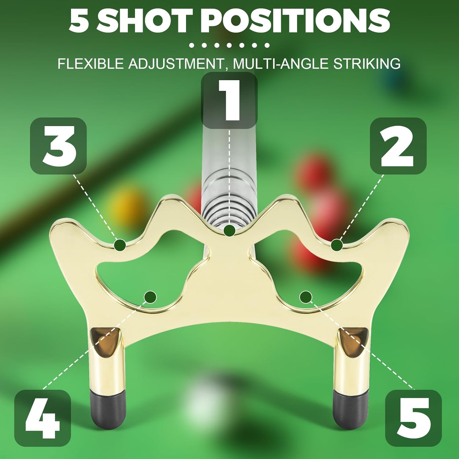Pool Bridge Stick, Professional Retractable Pool Cue Bridge with Removable Brass Bridge Head, Free Adjustment for Multi-Angle Shots, Easy to Use and Storage, Essential Pool Table Accessories - Image 6