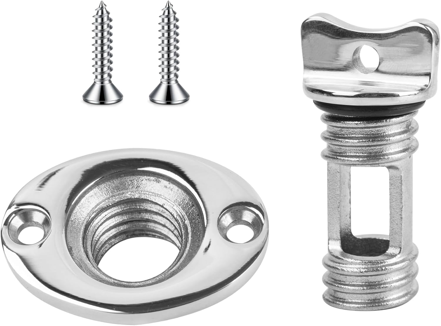 Marine Drain Plug Kit, Stainless Steel Boat Drain Plug, Oval Garboard Transom Boat Plug with Waterproof Seal Ring Fits 1 Inch Hole - Image 7