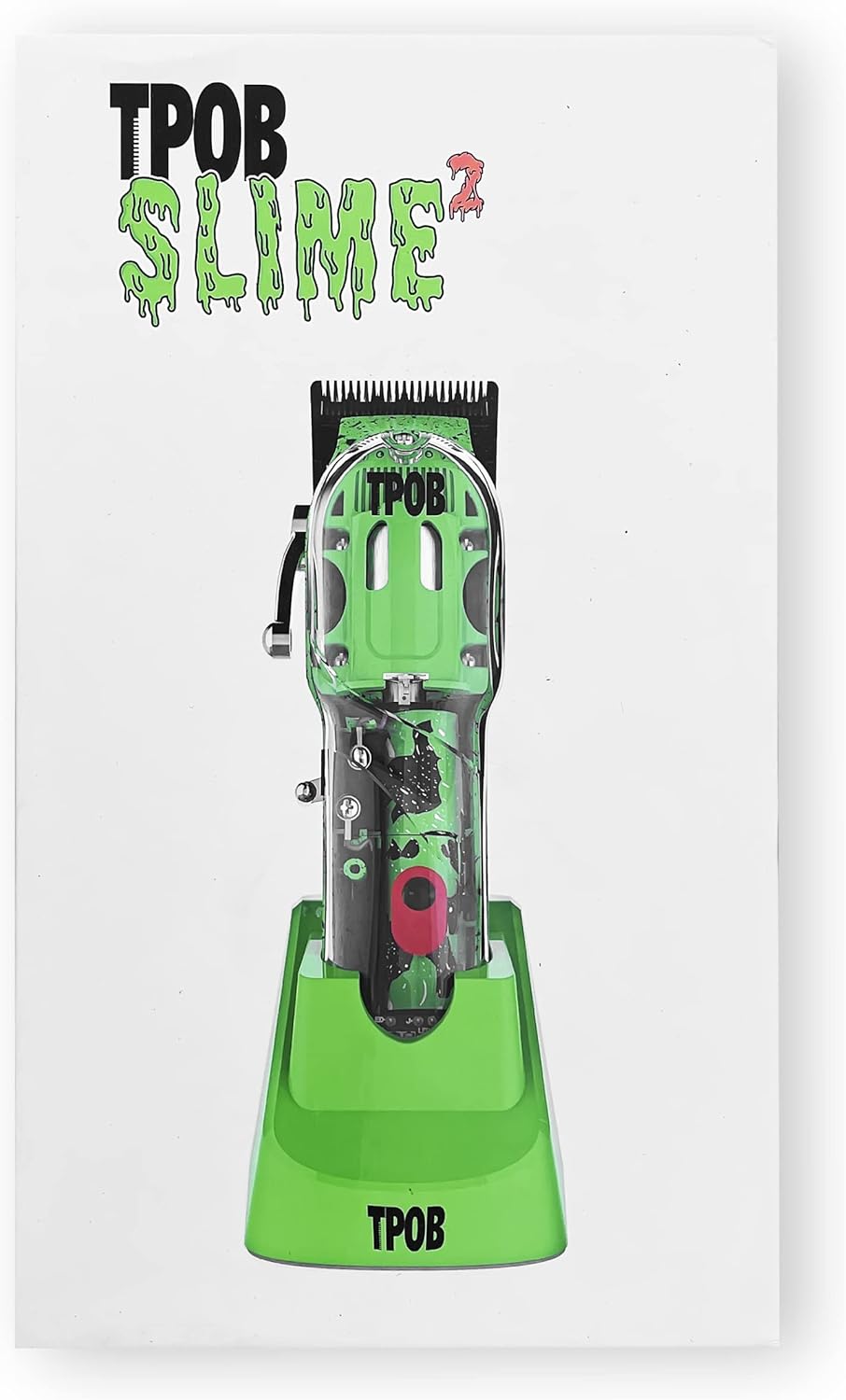 TPOB Slime 2 Barber Hair Clippers for Men 6800 RPM with Matte Green Case and X Fade Blade - Image 8