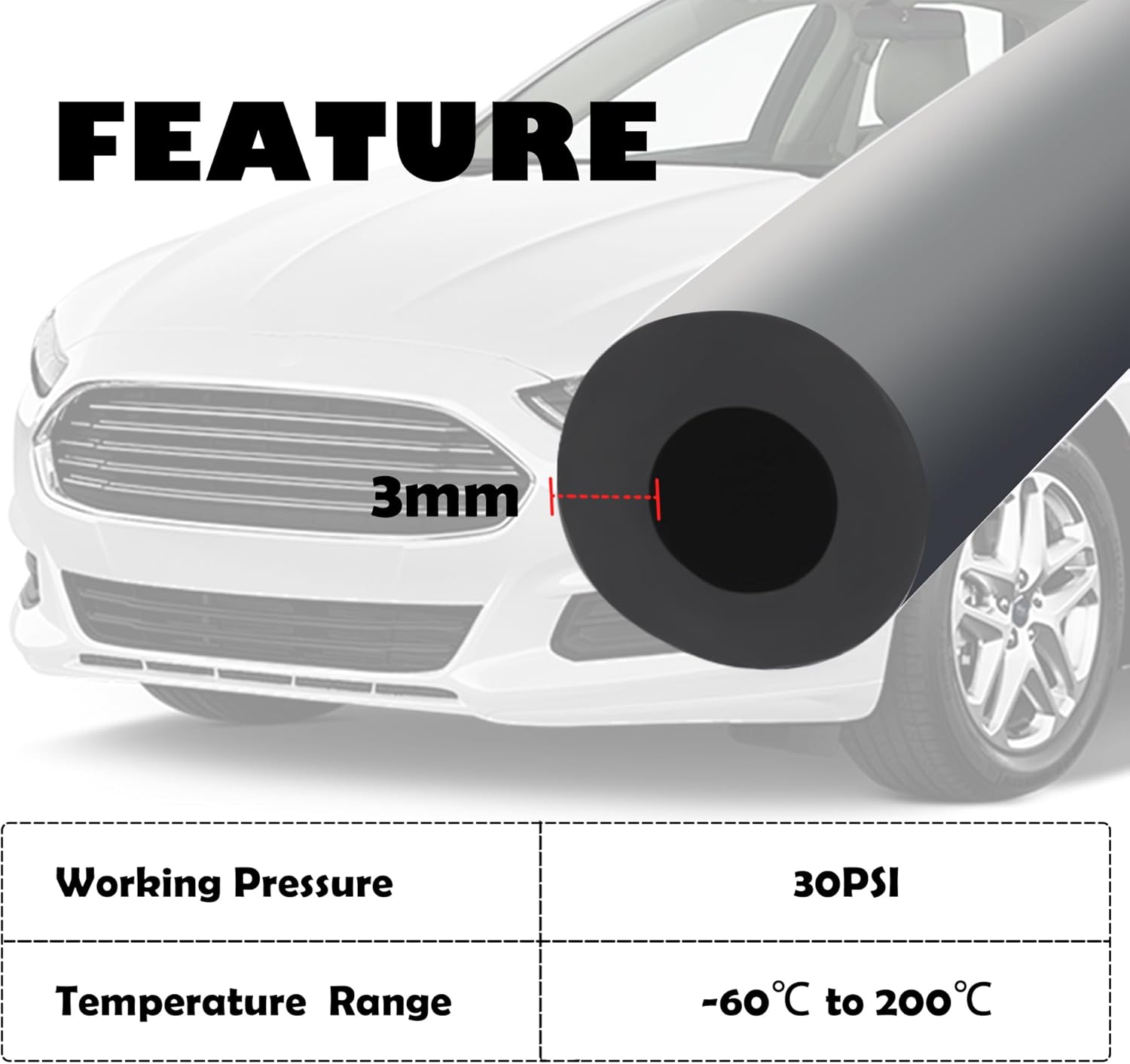 10Ft Vacuum Hose Automotive,ID 5/32 Inch (4mm) Silicone Vacuum Hose for Transporting Air and Water,Universal Vacuum Lines Automotive Accessories for Car Truck SUV - Image 4