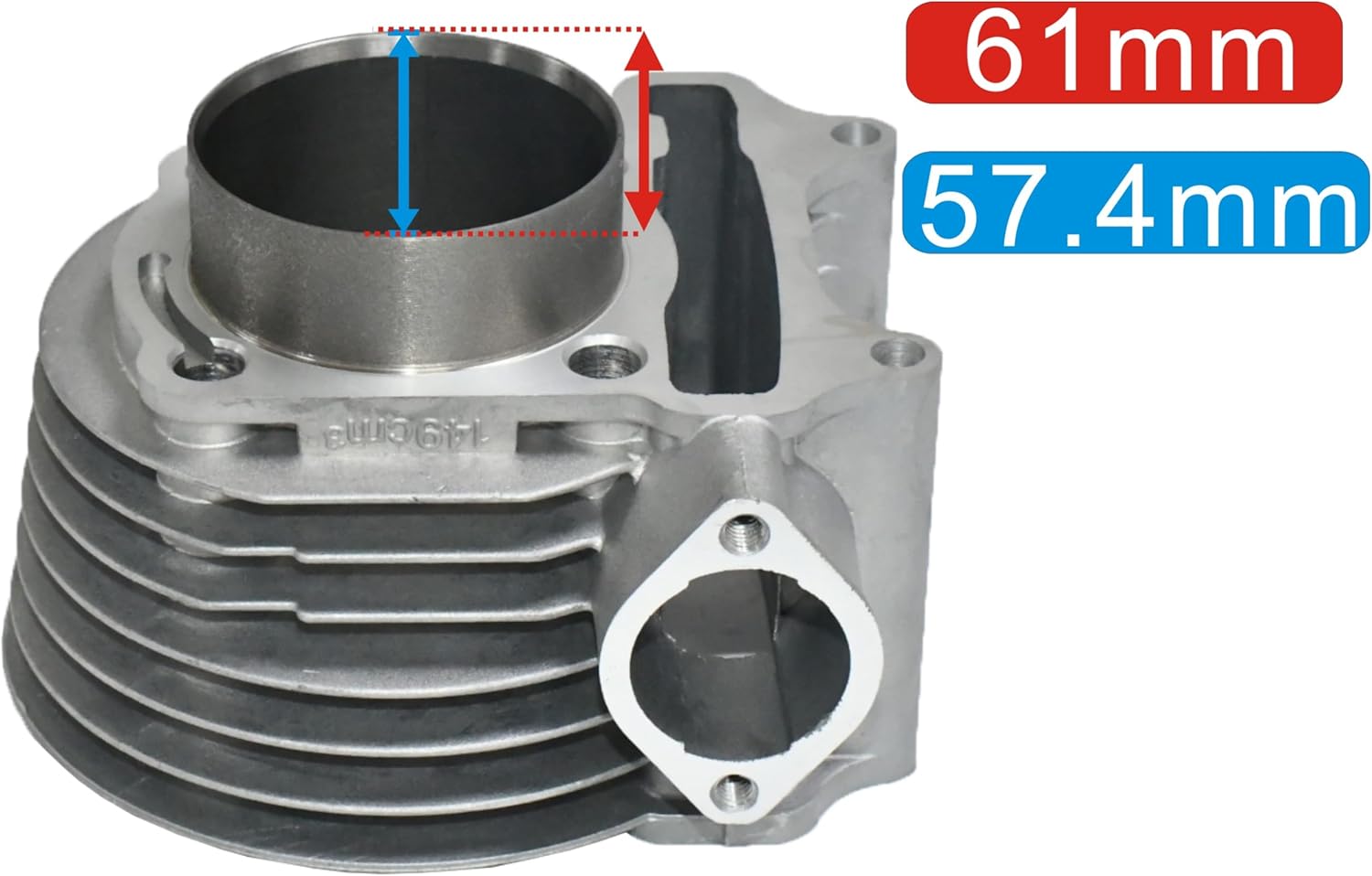 Tupo GY6150-57.4 Cylinder Kit For 125cc 150cc Jonway Jmstar Roketa Sunl Tank Peace Taotao ATV Moped Go Kart That Equipped With GY6 4-Stroke 157QMJ 152QMI Engine (Non EGR Type), Top End Kit (Package D) - Image 2