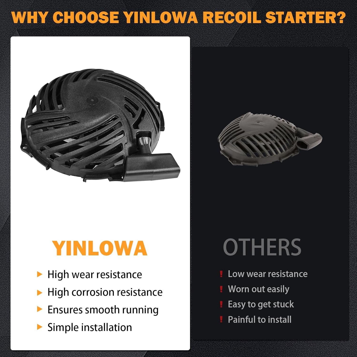 Yinlowa 591139 Recoil Starter Pull Start Assembly for Briggs & Stratton 08P502 093J02 09P602 09P702 140cc 500ex 550ex 625ex Engines, Replaces 593961 590588 593959, Fits Craftsman Troy-Bilt Lawn Mower - Image 7