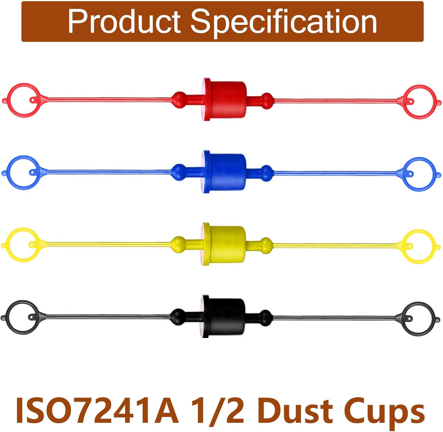 8 Pcs Hydraulic Dust Caps & Plugs Set, Quick Coupler Cover, Hydraulic Quick Disconnects Port Plug Fittings, Compatible with 1/2" Flat Face Couplings for Skid Steer Loaders and Tractor - Image 4