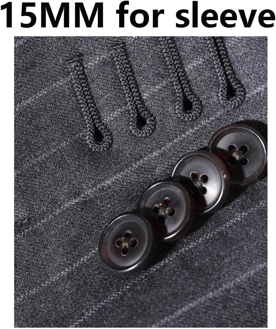 14 Pieces Real Horn Buttons Set for Blazer and Suit, 20mm 15mm Genuine Natural Horn Buttons for Men Women's Jacket Coat Uniforms (Brown) - Image 5
