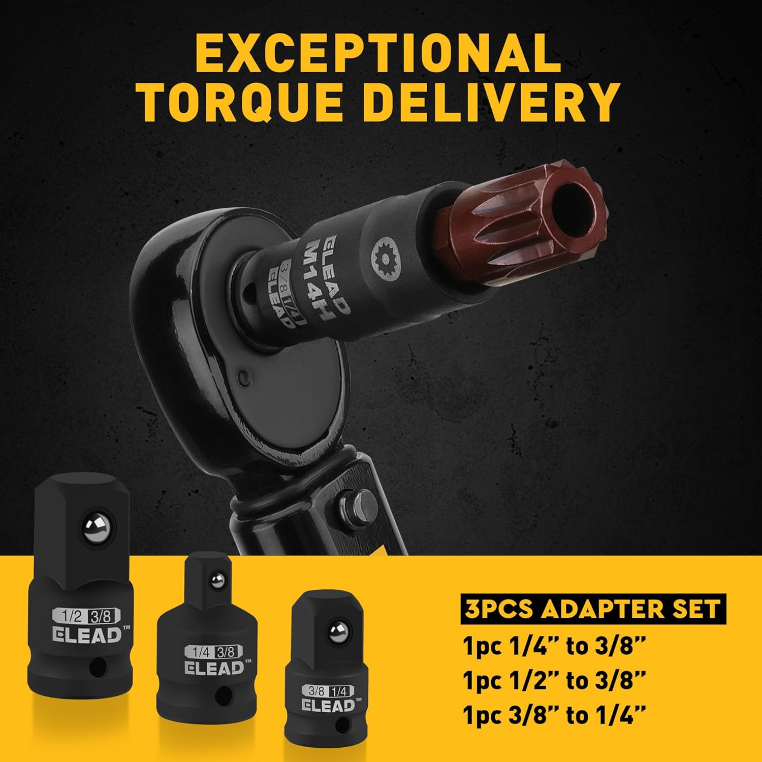 13-Piece XZN Triple Square Spline Bit Impact Socket Set - Premium S2 Steel European Style M4 - M18 with Socket Adapters, 1/4”, 3/8” and 1/2” Drive | Professional Mechanic Garage Tools - Image 3