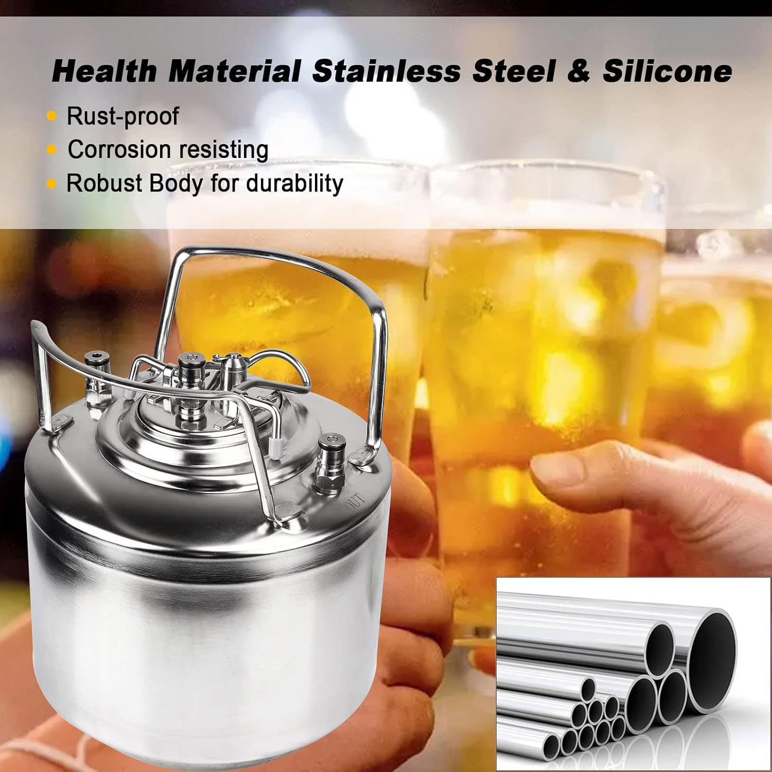 2 Packs Ball Lock Keg Posts for Cornelius Keg Stainless Corny Keg Post 19/32-18 Female Thread Gas Post Keg Liquid Post Replacement O-Rings Ball Lock Keg Fittings (Post & Poppet &Spring) - Image 7
