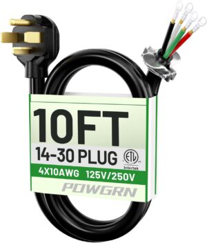 POWGRN 30 Amp 4 Prong Dryer Cord 10...