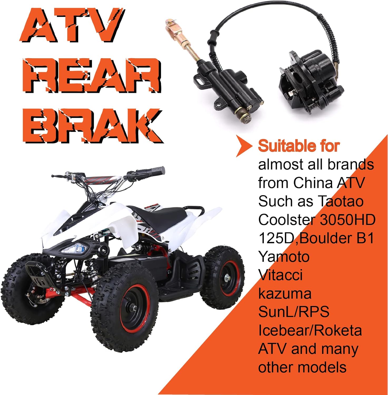 Rear Brake Master Cylinder Caliper For 50-125cc Chinese TaoTao Peace Motorsports Quad Coolster 3050HD ATV Four Wheeler - Image 5