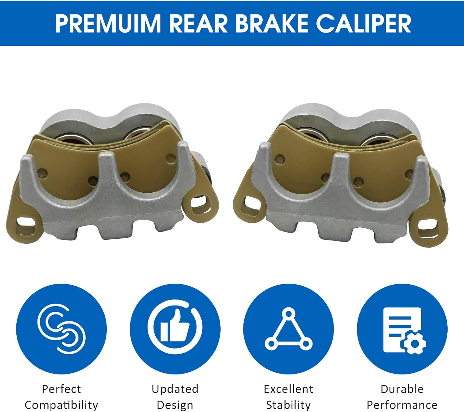 M MATI Rear Left Right Brake Caliper Pads for Polaris RZR 1000 XP, RZR Turbo, RZR RS1, RZR 900 4-Seater 1912141 1912142 1912478 1912479 - Image 5