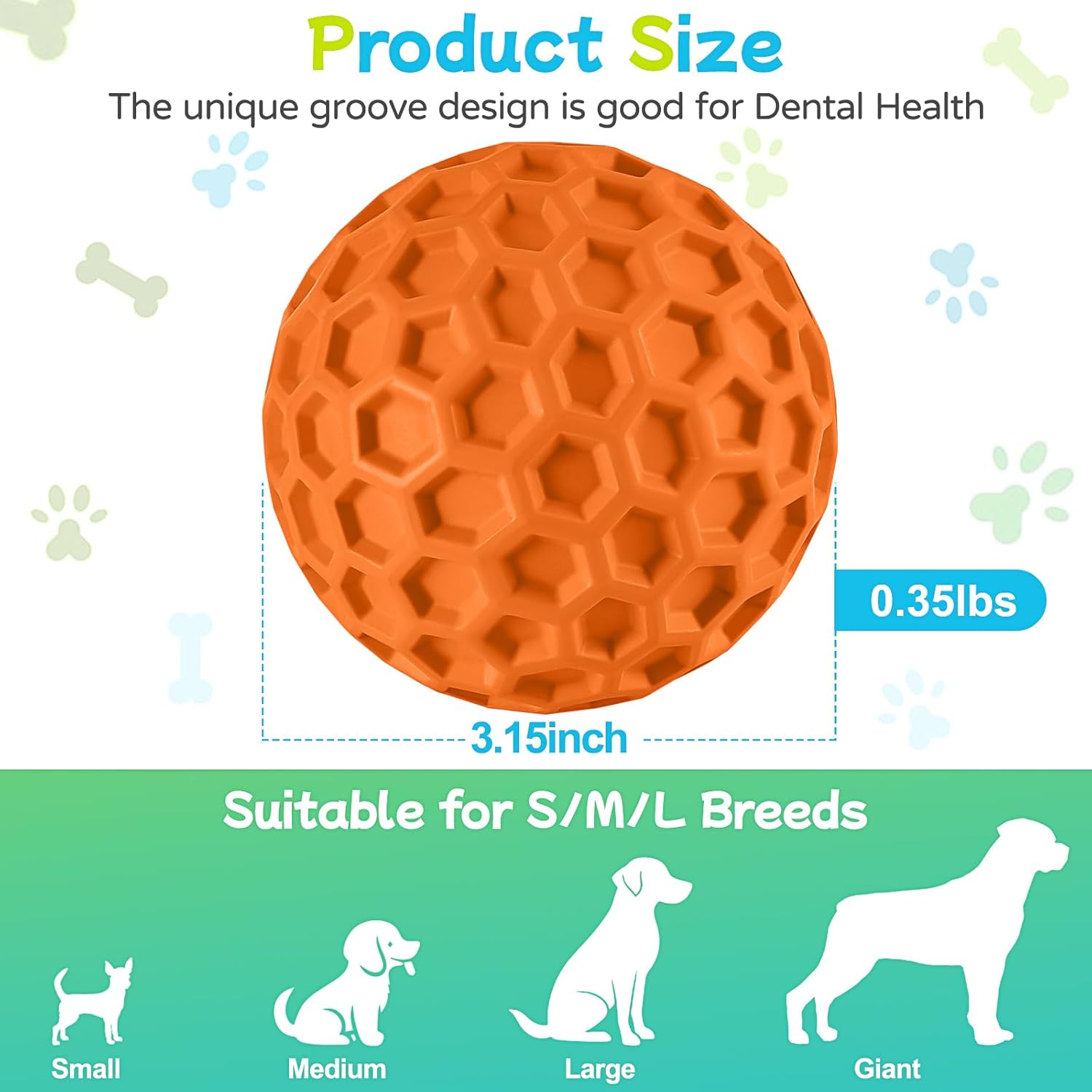 havit Indestructible Squeaky Dog Balls for Aggressive Chewers, Interactive Dog Toys to Keep Them Busy, Rubber Dog Chew Toy for Large Medium Breeds, Outdoor Waterproof (3 Colors) - Image 2