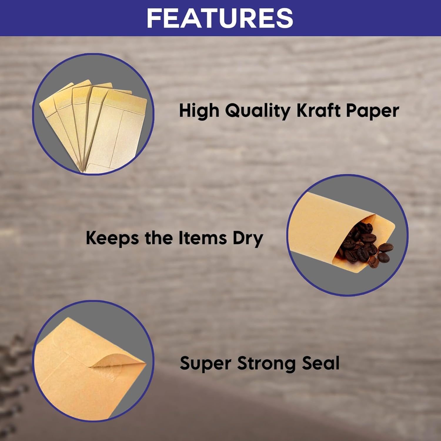 #1 Coin Envelopes Durable Kraft 2.25"x3.5", 250 Pcs Small Key Envelope with Gummed Flap, Seed Envelopes for Storing Seeds, Tip Envelope for Cash - Image 6