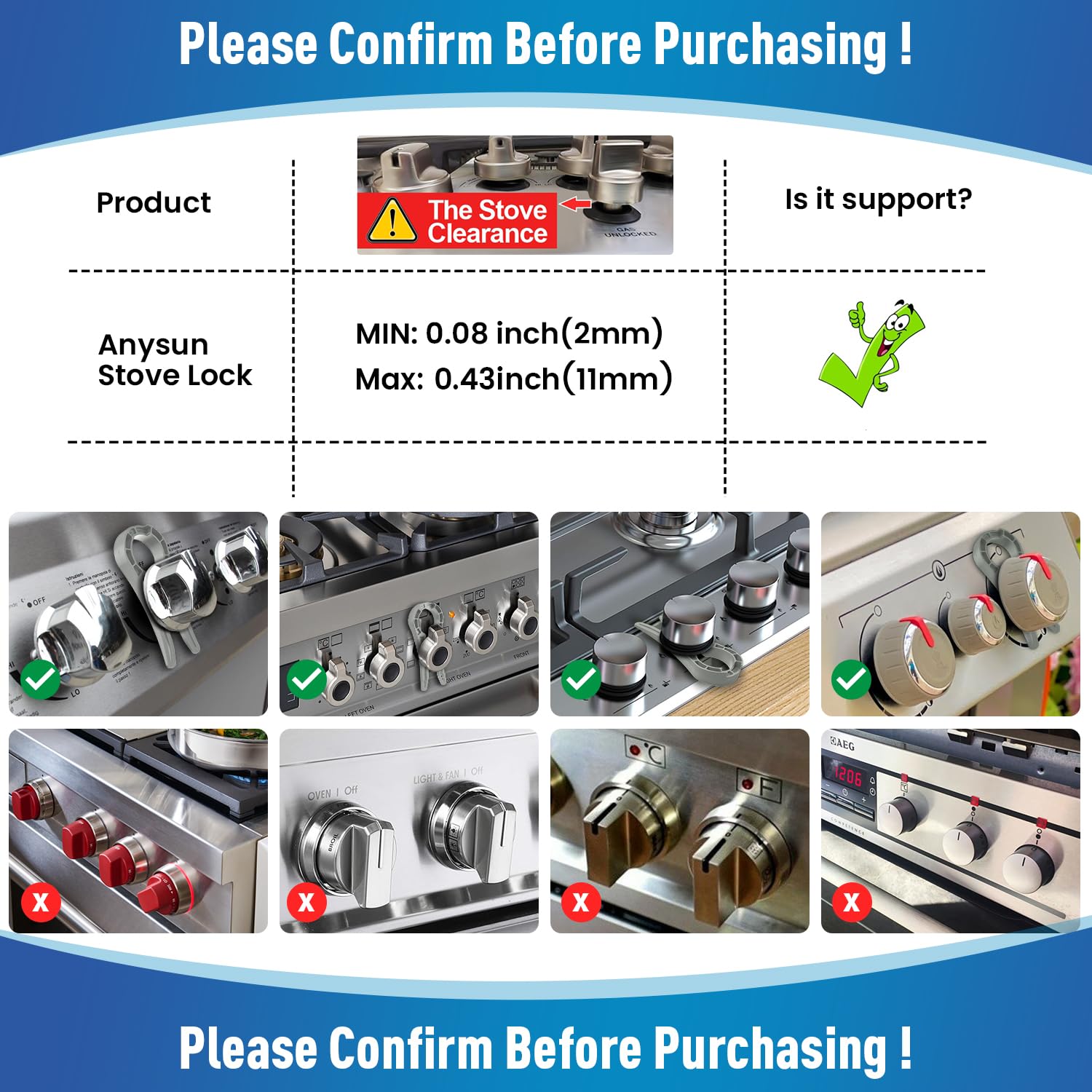 Gas Stove Knob Lock, Baby Proof Oven Knobs Covers Lock for Child Safety (5 Pack) Grey - Image 4