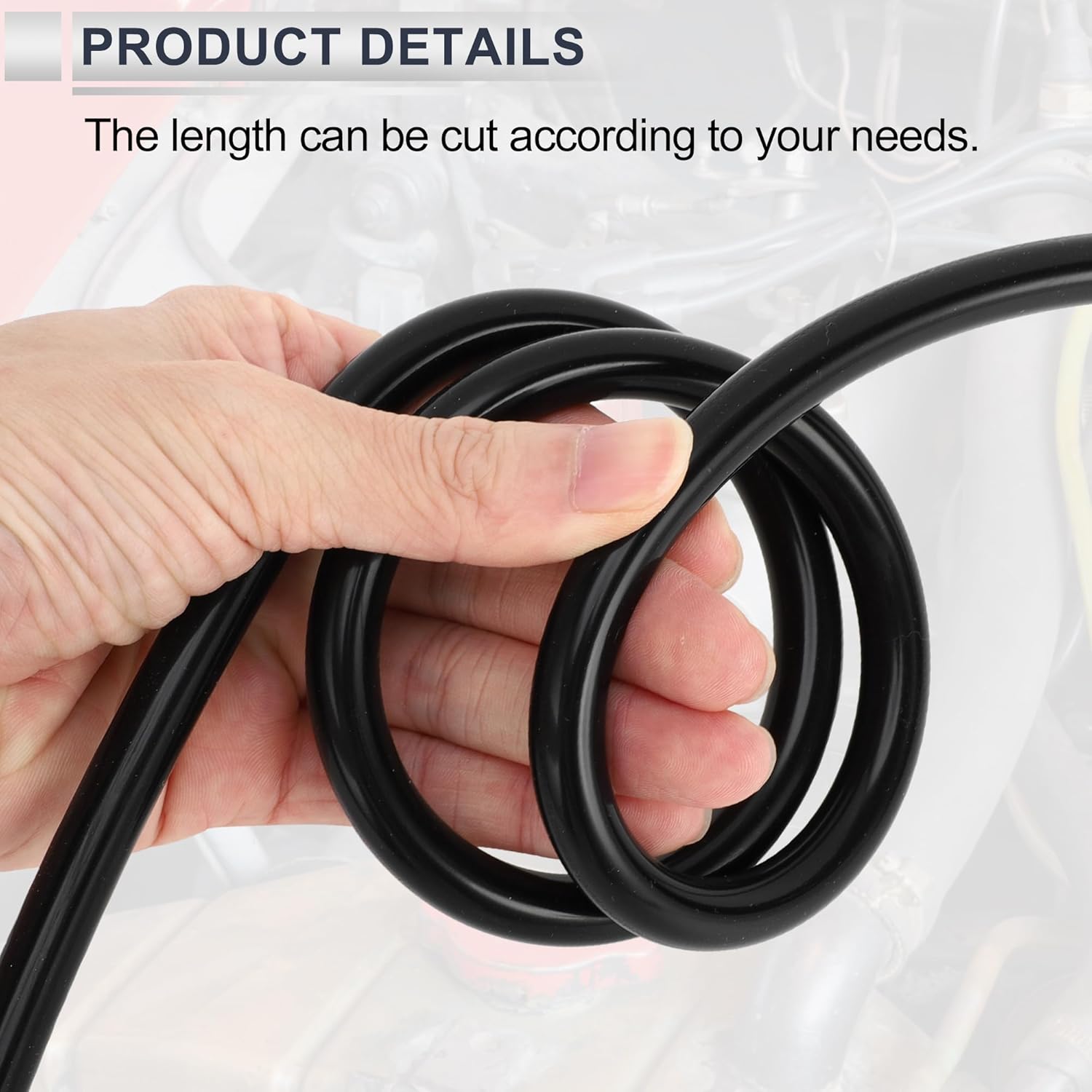 1 Pcs Universal Silicone Vacuum Tubing Hose High Temperature 3.3FT 3/16" 4mm ID 3mm Thickness Automotive Vacuum Line 130PSI Max Pressure Black Silicone - Image 7