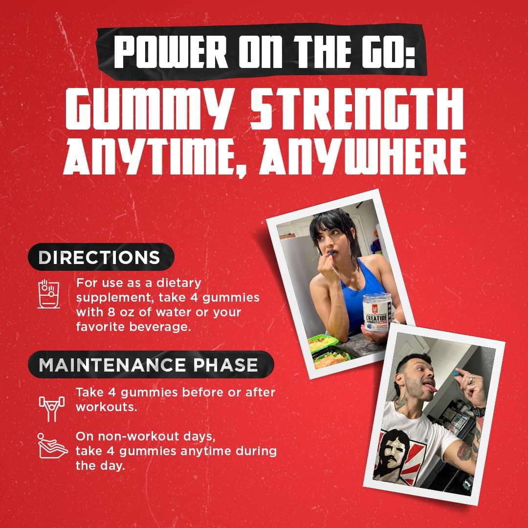 Old School Labs 5000mg Creatine Monohydrate Gummies, Optimized for Men and Women, Supports Lean Muscles & Recovery, Energy & Stamina - Real Creatine and Third Party Tested, 30 Servings, 120 Ct - Image 8