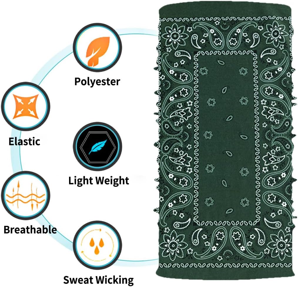 Neck Gaiter Face Cover Bandana Mask Scarf, Breathable Sun& Dust-proof for Cycling Running Fishing Hiking - Image 2