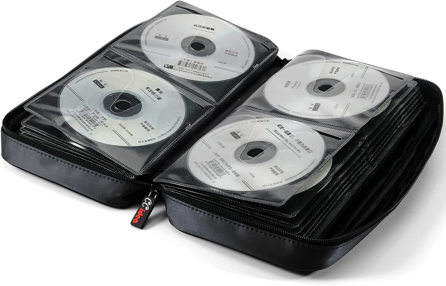 CCidea CD DVD Case Holder, Portable Disc Storage Wallet Binder, Multiple Capacity CD Organizer for Car Home Travel, Anti-Scratch Blu-Ray Game Disc Storage (96-Black) - Image 4