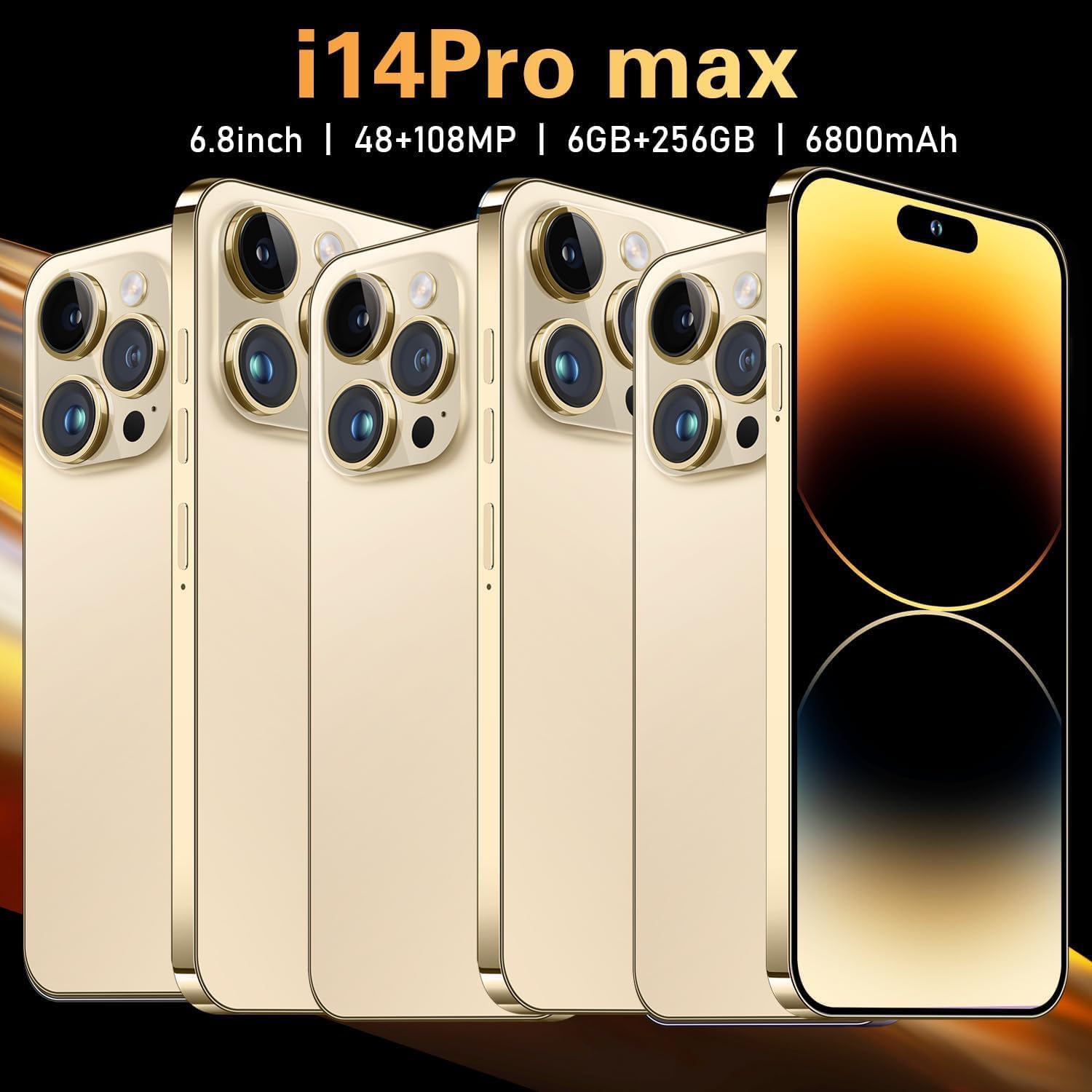 Original Back Glass Replacement for iPhone 14 Pro Max All Carriers with Pre-Installed Adhesive and Repair 14 Pro Max Tool(Gold) - Image 3