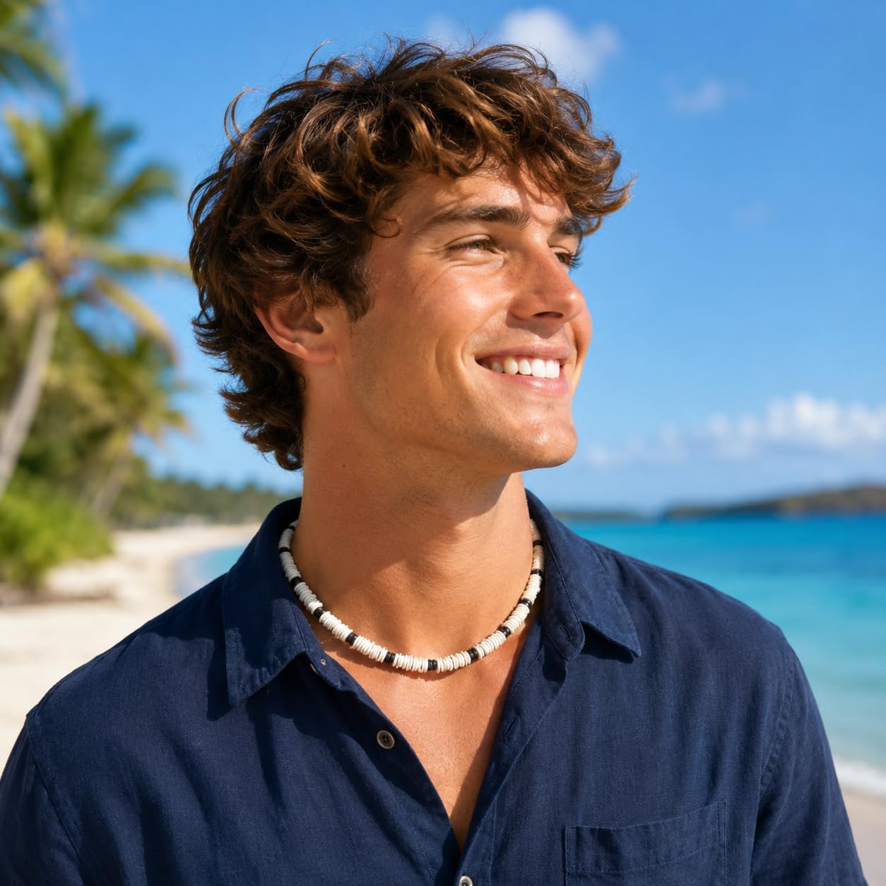Native Treasure Unisex White Puka Shell Necklace - Genuine Philippine Clam Shell Chips - Handmade Tropical Bohemian Surfer Jewelry - Image 4