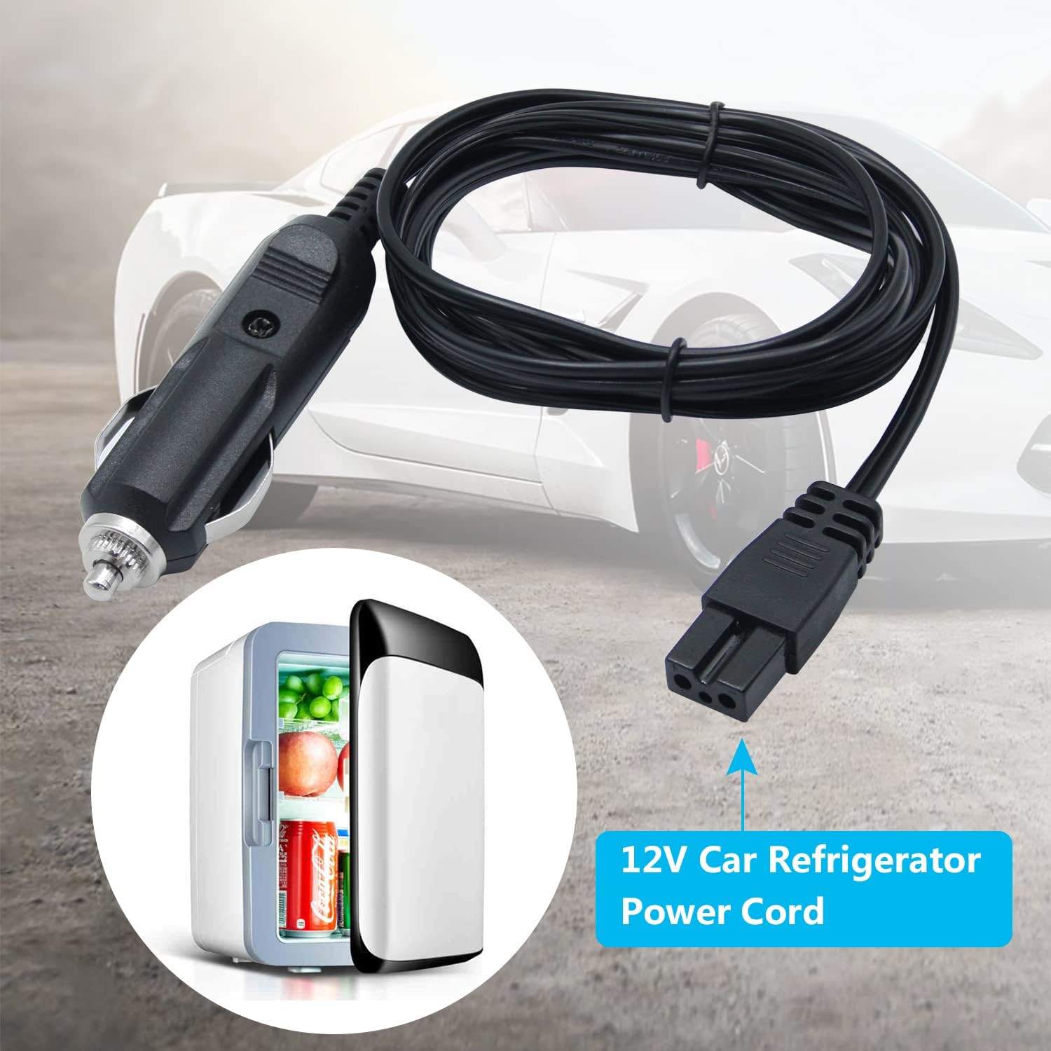 12V Car Cooler Plug Power Cable,Mini Fridge Cool Replacement Power Extension Cable,Car Cooler 2 Pin Lead Wire Plug (1.8M) - Image 6