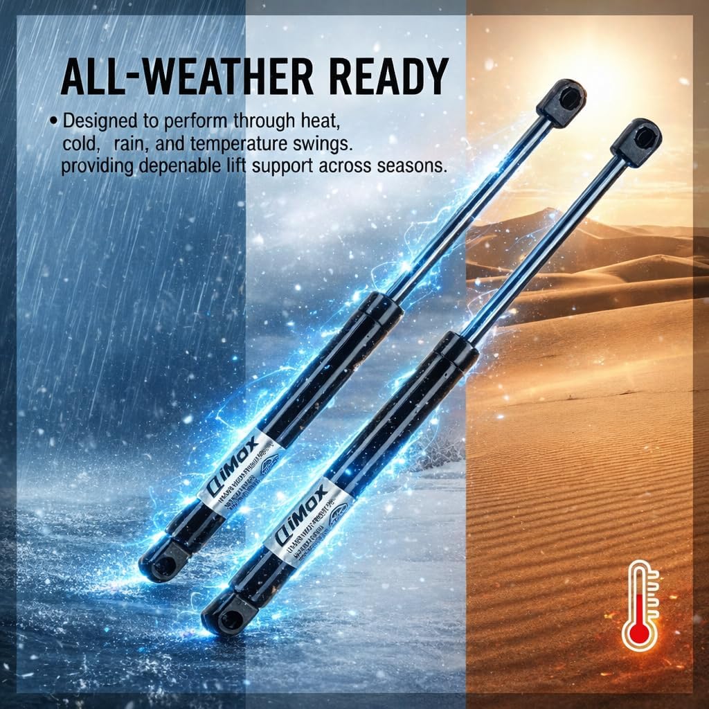 Qty (2) 4128 13 inch 100LB/445N Gas Strut Shocks Spring Lift Supports for Leer Camper Shell Window, Snugtop Truck Topper Door, RV Cabinet Door, Tool Box Lid, Boat Storage, and Toy Toolbox Cover - Image 6