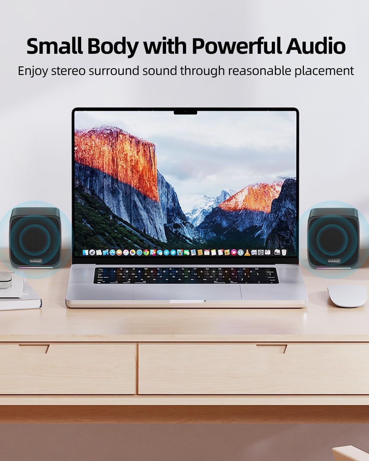 Computer Speakers for Desktop PC,Desktop Speakers,Small Computer Speakers USB Powered 3.5mm Aux Speaker - Image 4