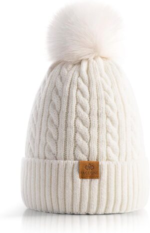 PAGE ONE Women Winter Pom Pom Beani...