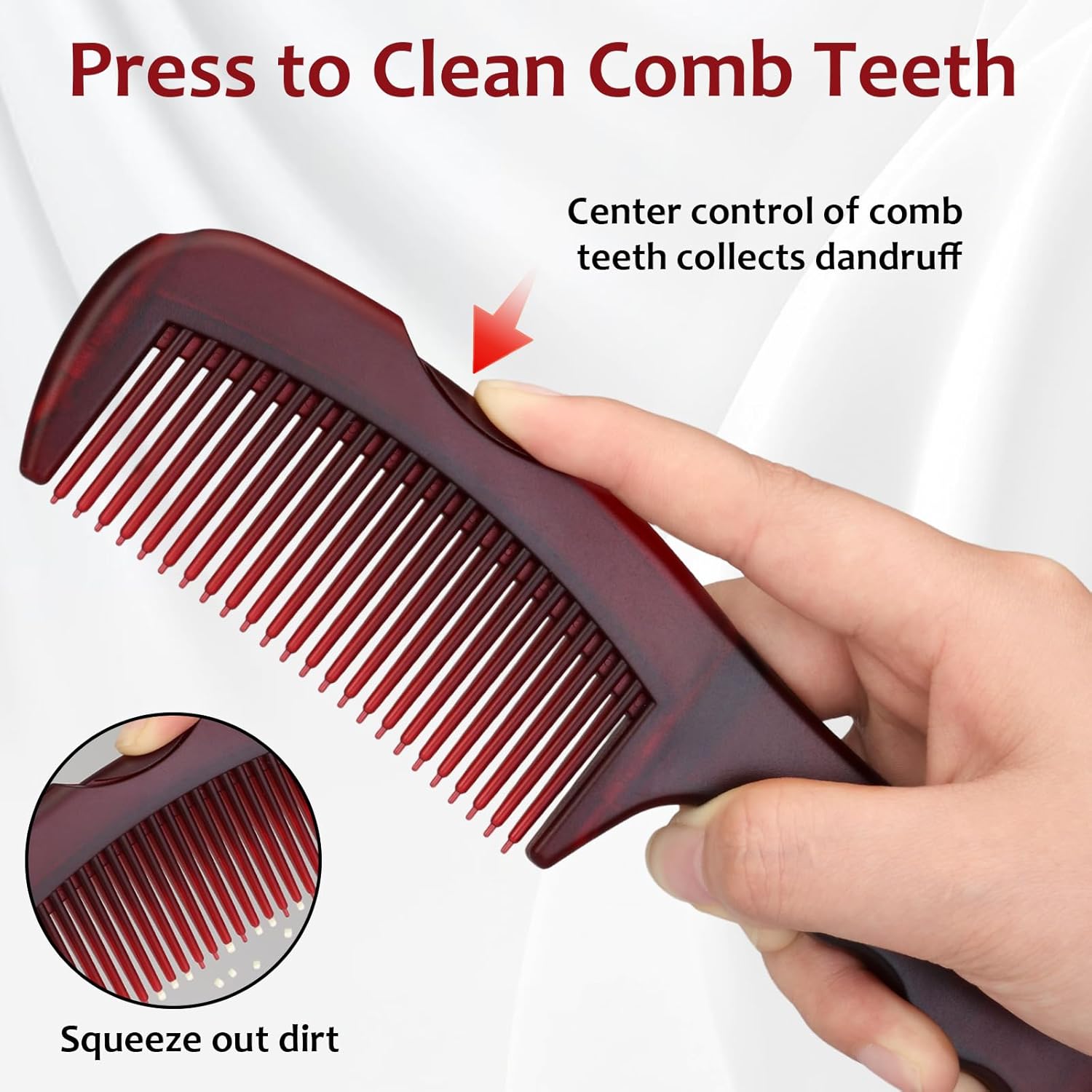 Dandruff Comb, 2 Pcs Scalp Sweep Detoxing Hair brush Set for Dandruff Removal, Scalp Build Up Remover and Stainless Steel Fine Tooth Comb for Scalp Massage Combs - Image 6