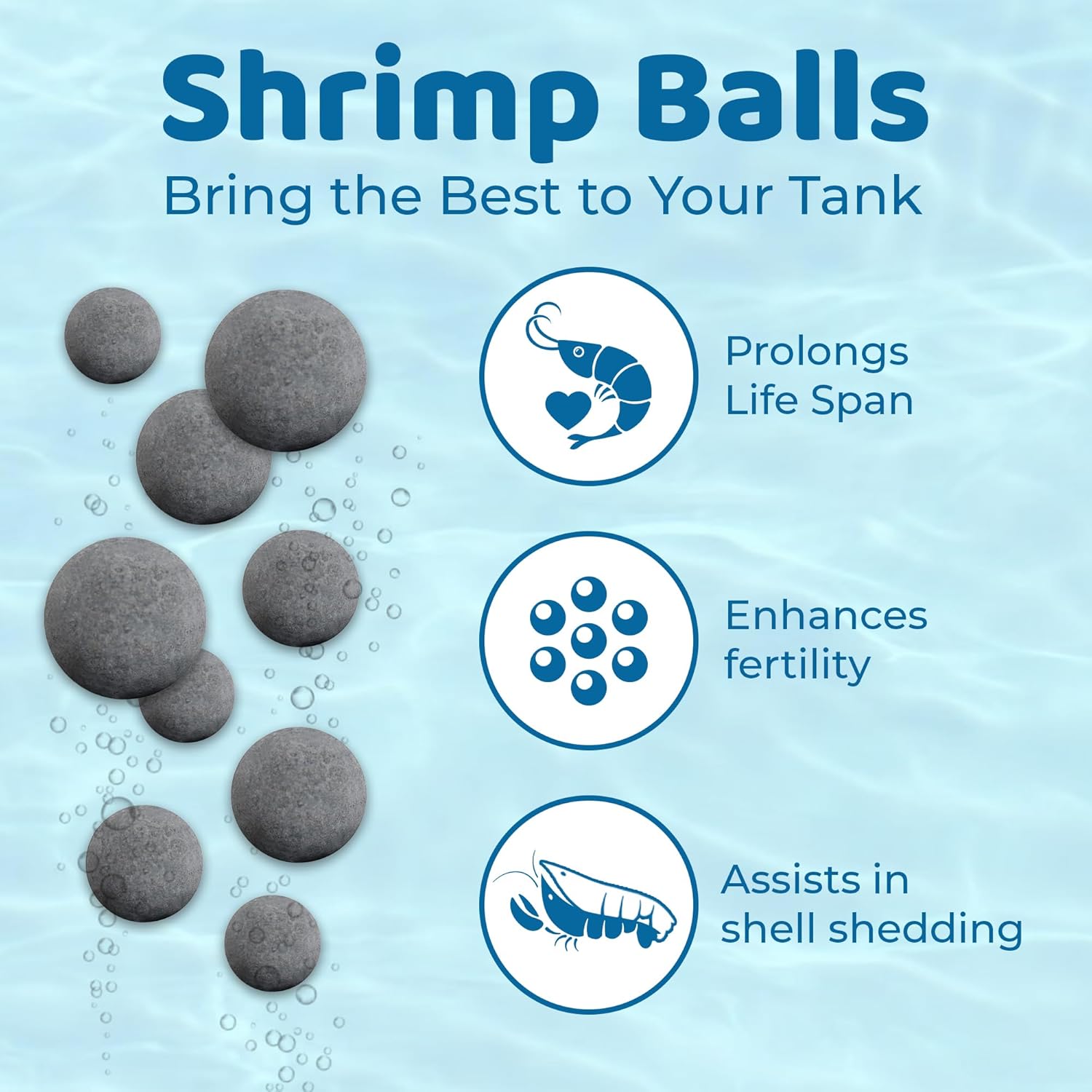 SunGrow Shrimp Balls, Aquarium Water Conditioner Balls, Successful Shedding, Increase Survival Rate, Impart Vibrance, Cool Décor with Wellness Benefits - Image 3