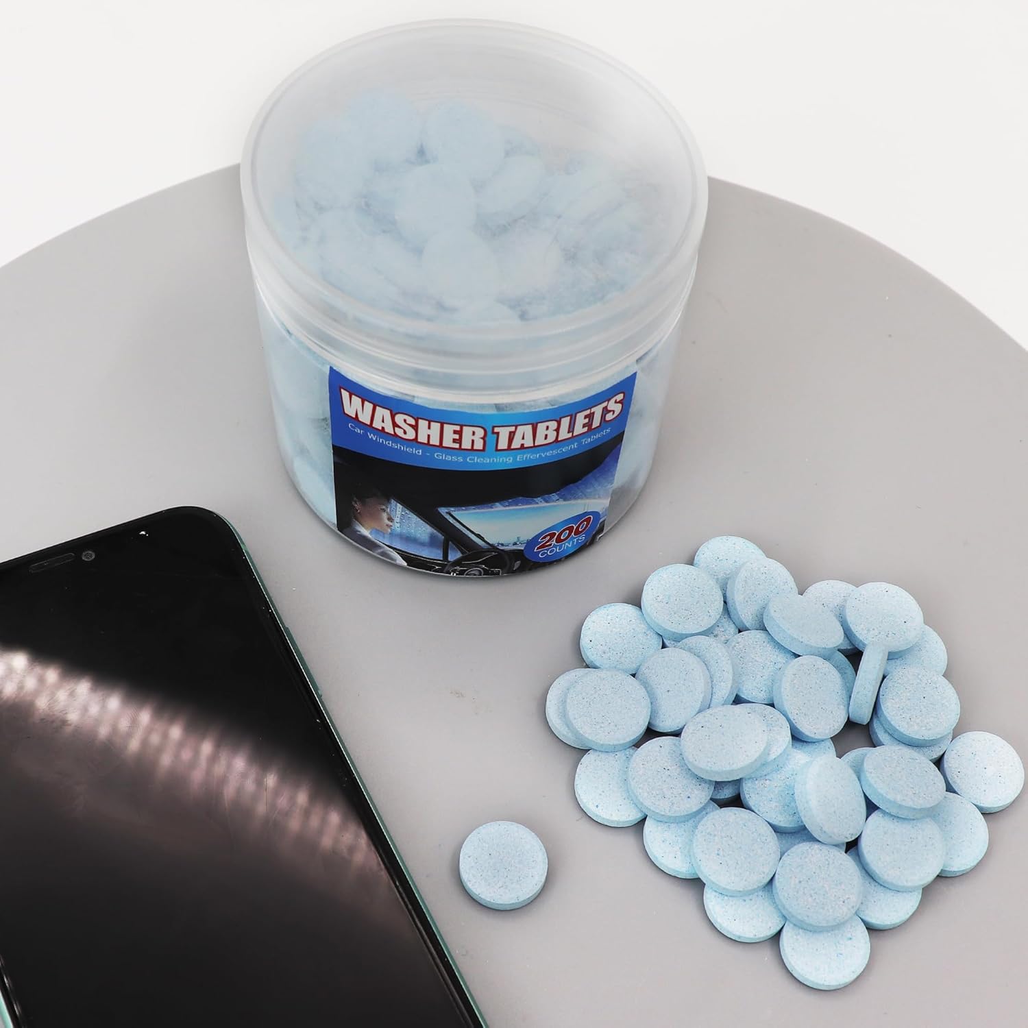 200 PCS-Car Windshield Washer Tablets, Glass Cleaner, Concentrated Effervescent Tablets, Solid Windshield Effervescent Wiper Tablet for Car Window Glass Cleaning (S) - Image 6