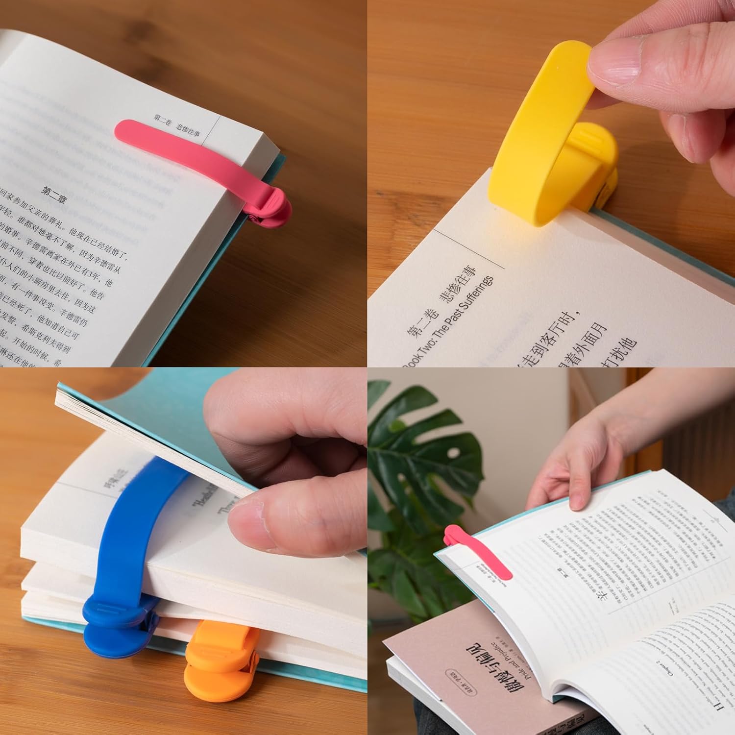 3Pcs Automatic Bookmark, Silicone Smart Book Marks for Reading Women, Men, Kids,Cute Unique Book Markers Bookmark Clip Reading Accessories Gifts for Book Lovers (1 Yellow+1 Red+1 Blue) - Image 6