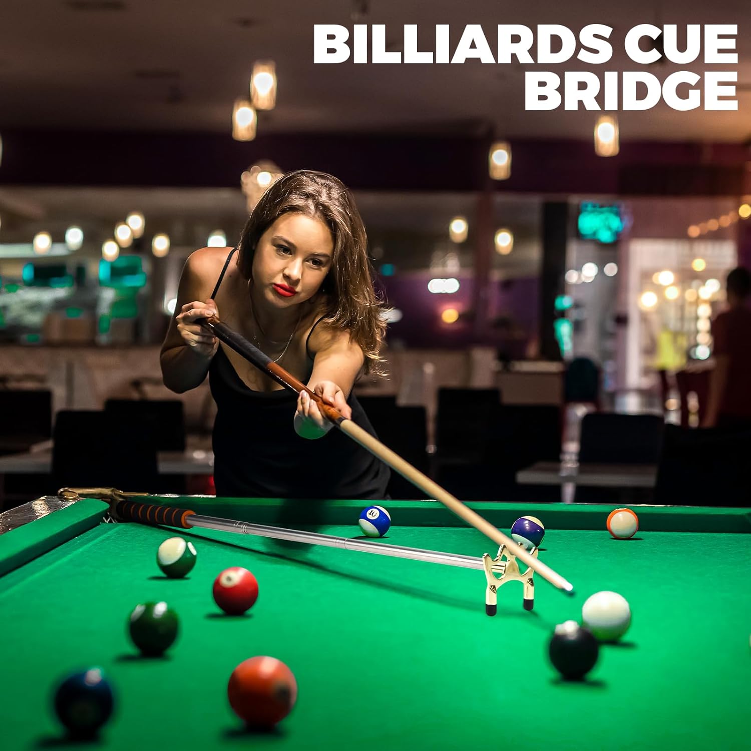 Pool Bridge Stick, Professional Retractable Pool Cue Bridge with Removable Brass Bridge Head, Free Adjustment for Multi-Angle Shots, Easy to Use and Storage, Essential Pool Table Accessories - Image 7