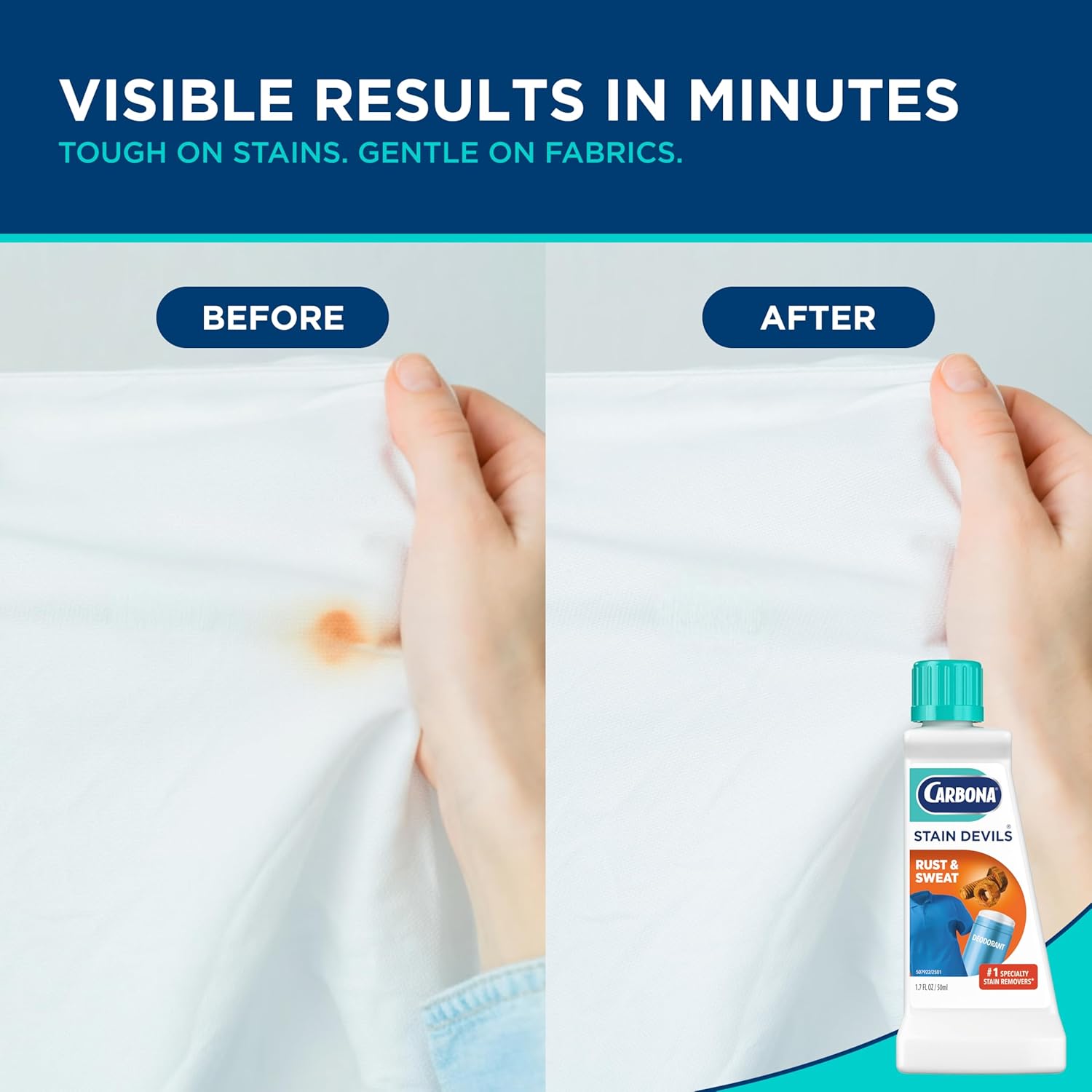 Carbona Stain Devils® #9 | Rust & Perspiration | Professional Strength Laundry Stain Remover | Multi-Fabric Cleaner | Safe On Skin & Washable Fabrics | 1.7 Fl Oz, 1 Pack - Image 2