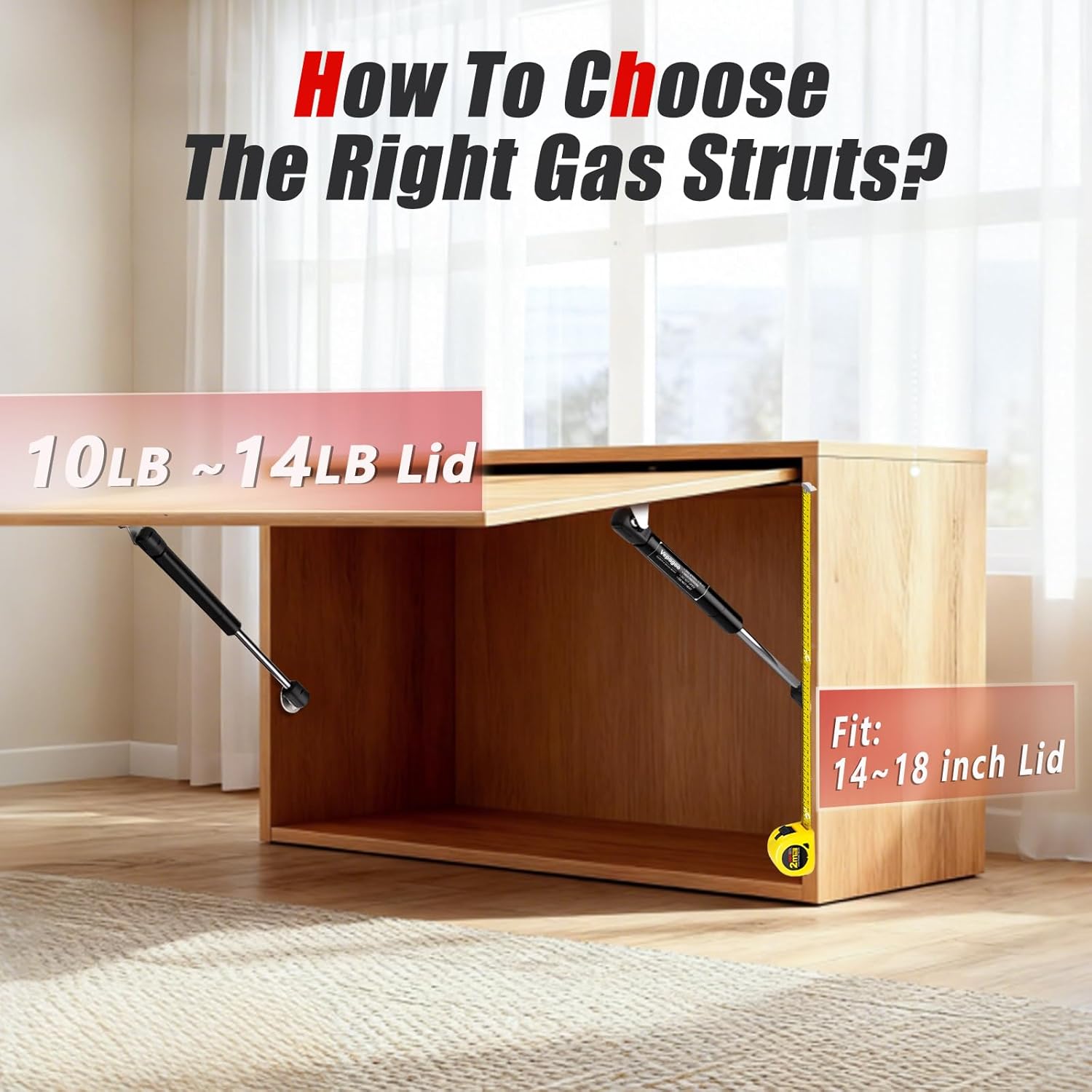 Vepagoo C16-03288 9 inch Gas Struts 13Lb for Truck Tool Box Shocks - Gas Spring Lift Support for Sentry Safe RV Overhead Cabinet Door Lightweight Storage Lid, Set of 2 - Image 5