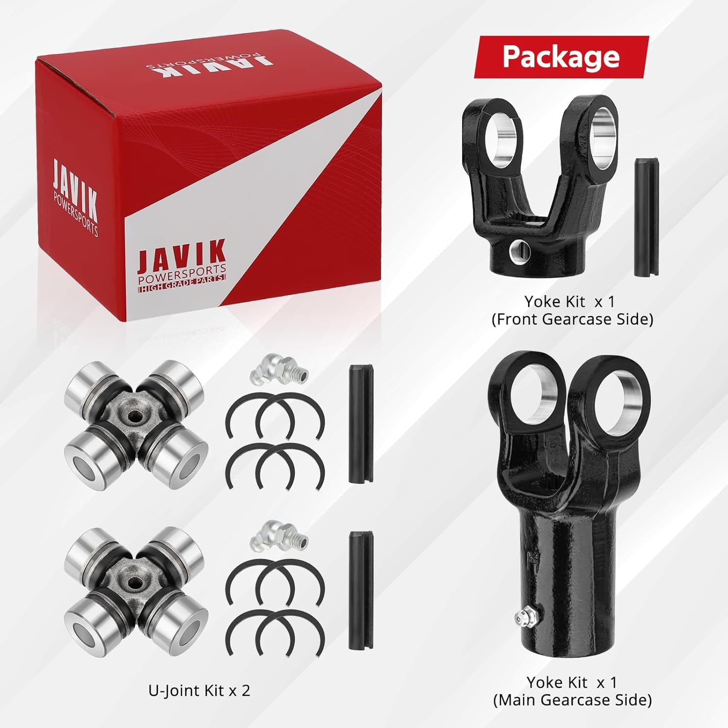 JAVIK Front Prop Shaft Yoke & U-Joint (2 Side) for Polaris Ranger 400 500 570 700 800 900 1000 Diesel HST ETX - Image 7