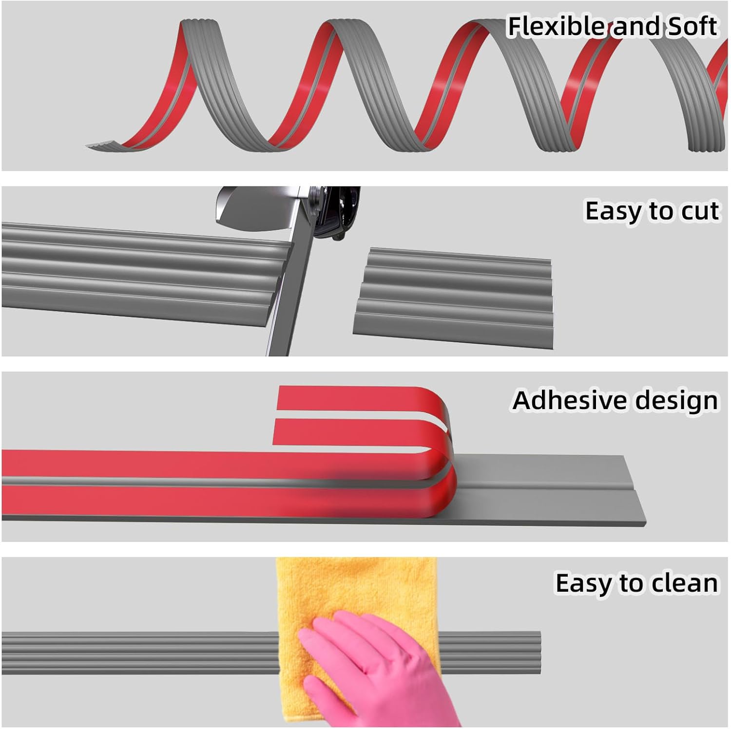 10FT Flexible Wall Corner Protector Moulding Trim, Peel and Stick Inside & Outside Wall Corner Guards Edge Protector,Self Adhesive Molding Trim Strip for Edge Ceiling - Image 8