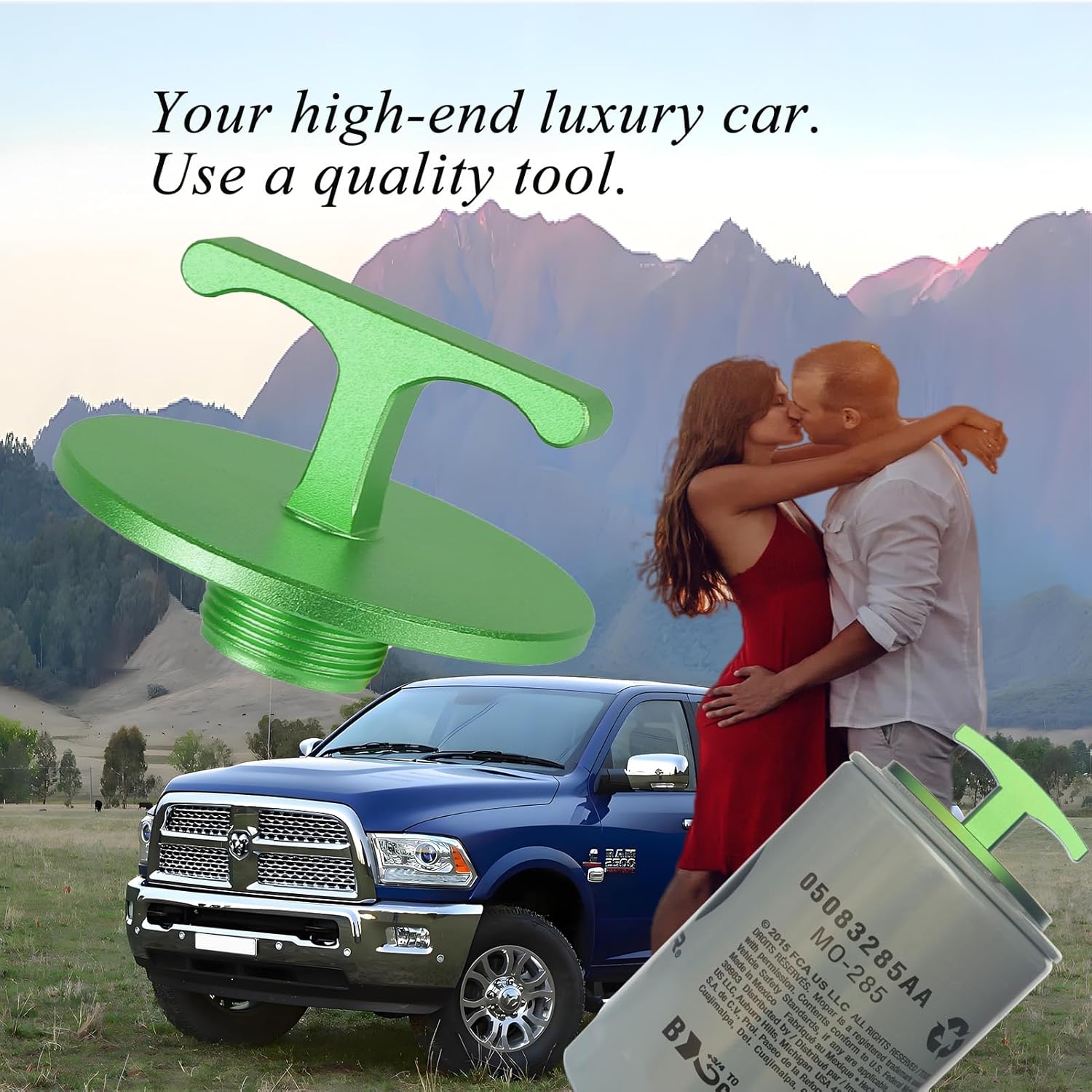 Aluminum Alloy Oil Filter Plug Tool, for Dodge Ram 2500, 3500, 4500, 5500, 5.7L 5.9L 6.4L 6.7L Cummins Turbo Diesel MO285 05083285AA Oil Filter Cap Plug Tool-Ram Accessorice - Image 6