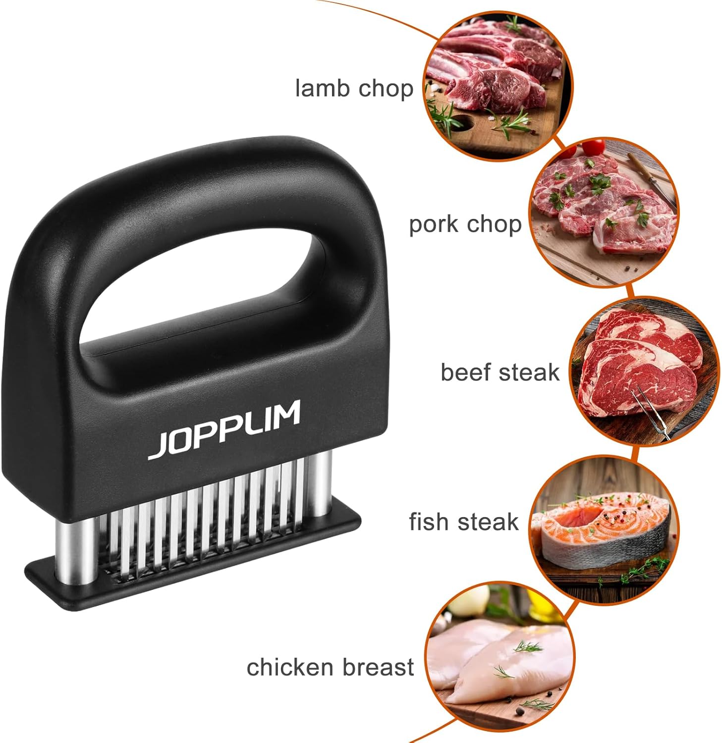Meat Tenderizer, With 48 Stainless Steel Ultra Sharp Needle Blades, Meat Poultry Tenderizer, for Tenderizing Beef, Pork, Turkey, Fish, Cooking Tool Best for Tenderizing, Marinade, BBQ - Image 4