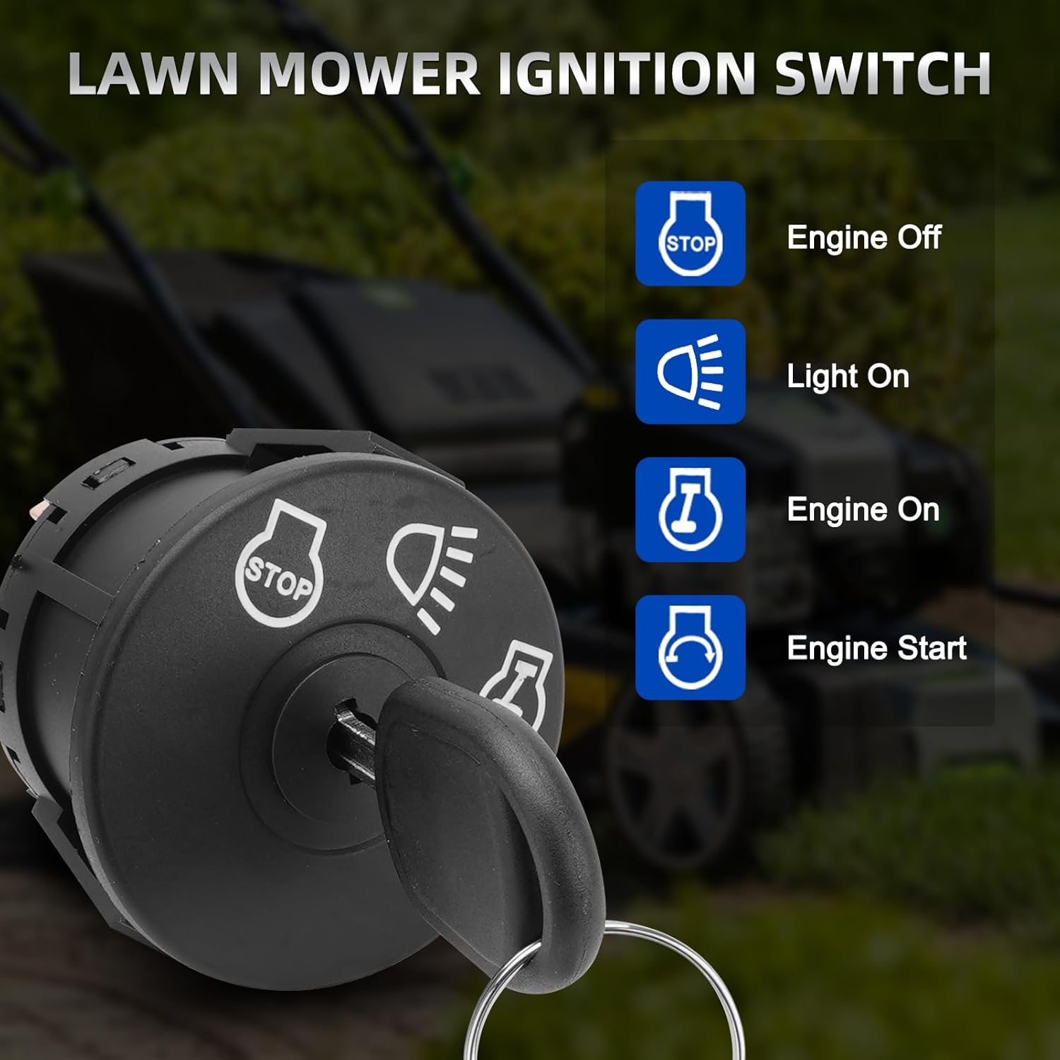 Ignition Switch with Key 7 terminals Compatible with Husqvarna Craftsman Deere John MTD Murray Riding Lawn Mower Replace# 925-1741 175566 175442 GY20074 94762 163968 532175566 - Image 6