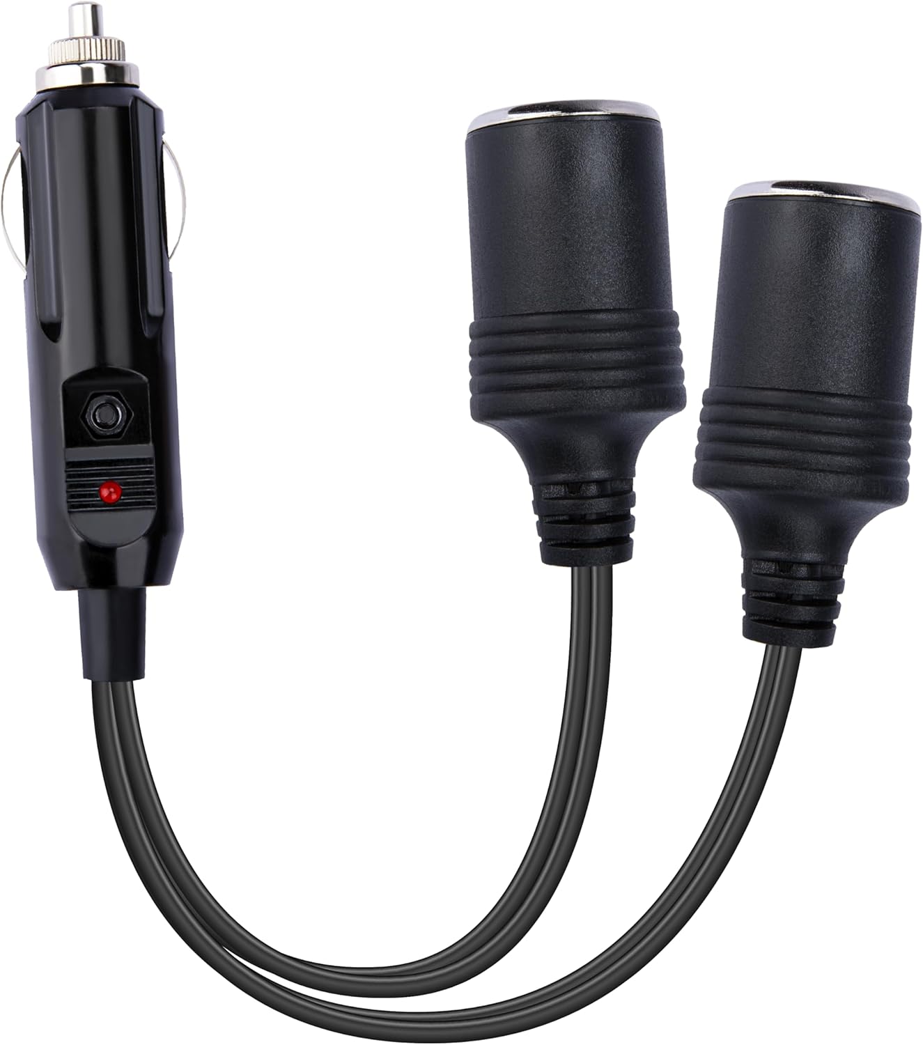 12V Double Cigarette Lighter Adapter, 1 to 2 Car Cigarette Lighters Splitter 2 Socket, 18AWG Dual Cigarettes Lighter Extension Cord with 15A Fuse, Car Charger Splitter