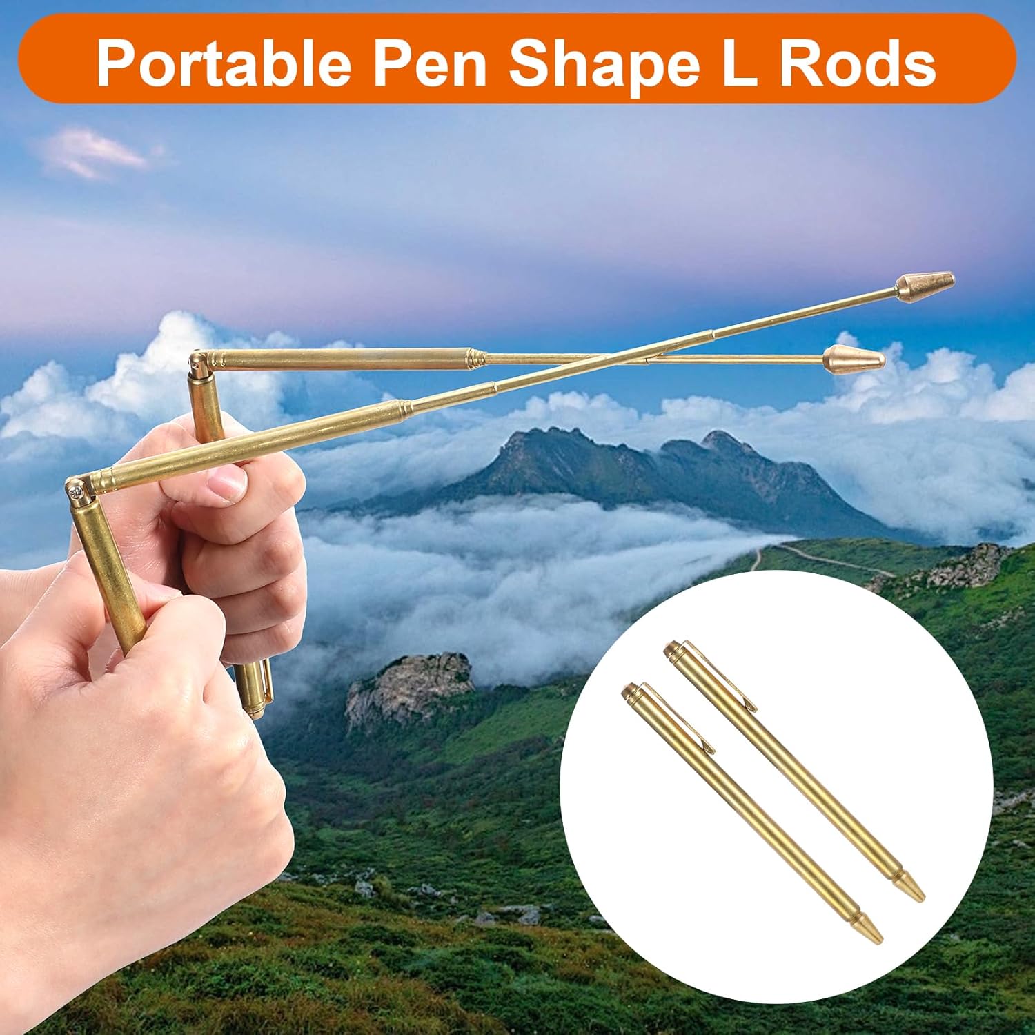 Molain 2Pcs Dowsing Rods, Retractable Divining Rods Portable Pen Stainless Steel Shape L Rod for Ghost Gold Hunting Water Energy Detection Paranormal Investigation - Image 4