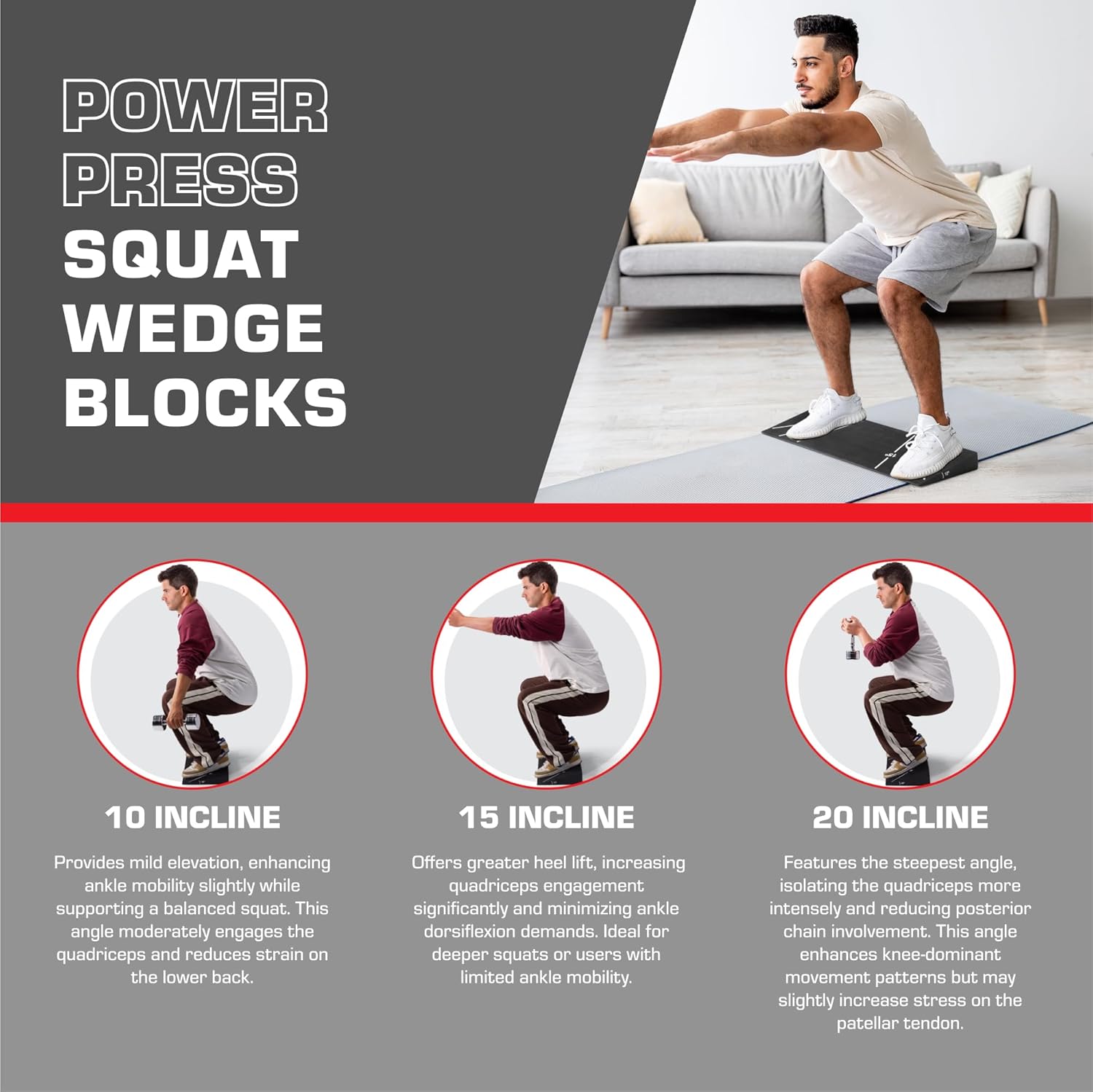 Power Press Squat Wedge Block - Weight Lifting Wedges for Home Gym or Personal Trainers - Parent - Image 8