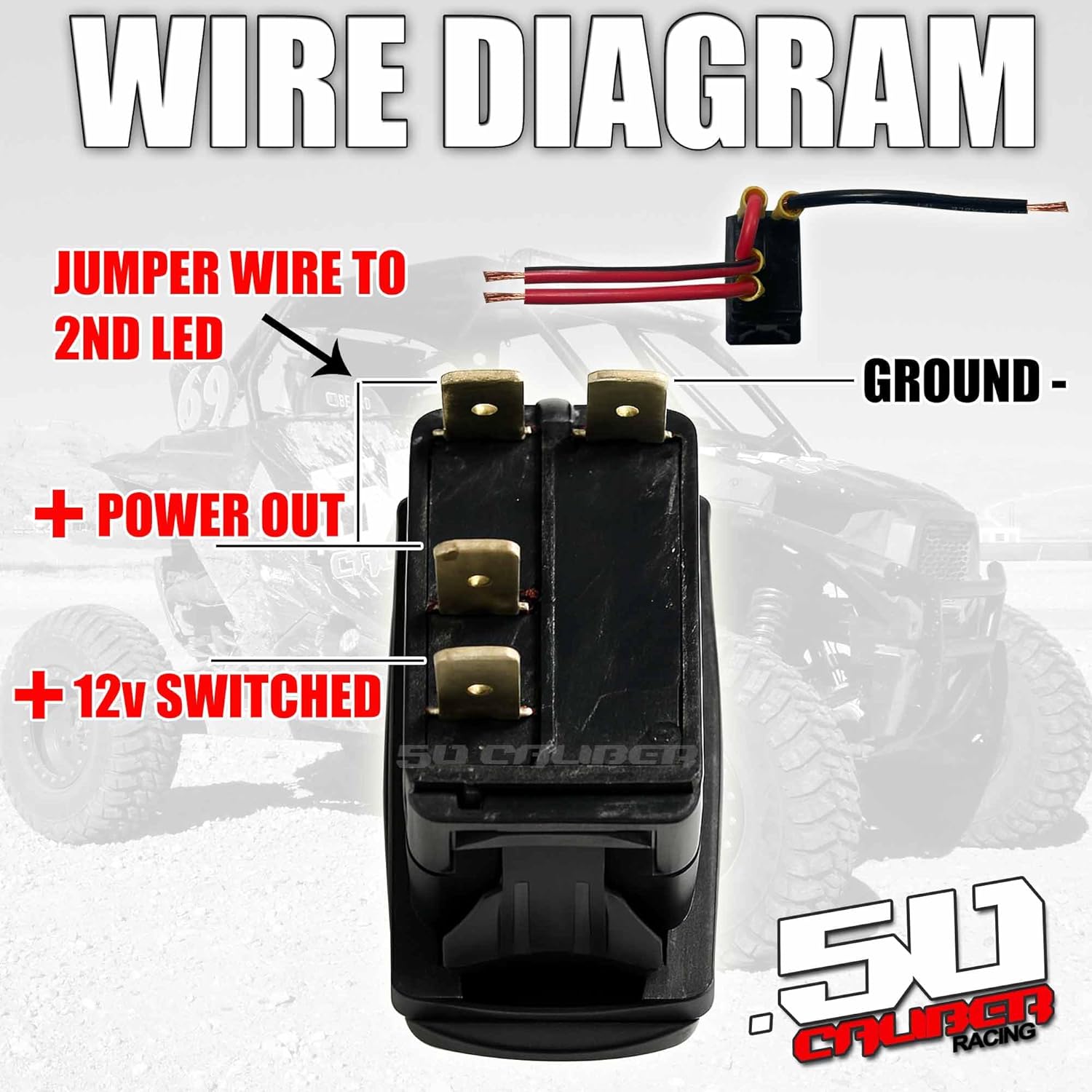 Waterproof Rocker Switch ON/Off, LED Backlit with Etched Design Off Road Light Switch Toggle 12v - UTV, Auto, Boat 20A Variation (Red, Eject a Ho) - Image 5