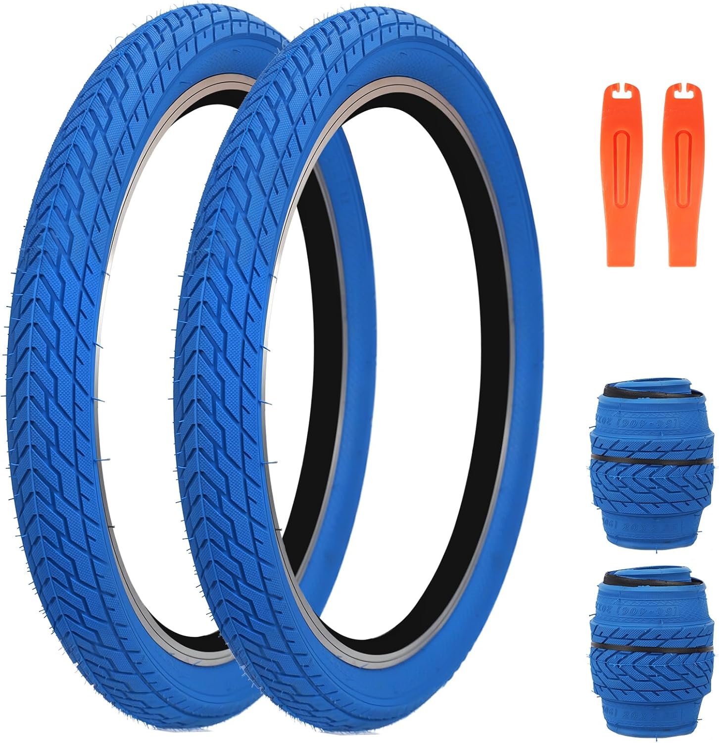 ZUKKA 20 x 2.35 Bike Tire 1/2 Pack 20 inch x 2.35 BMX Bike Tire Folding Replacement Tire for MTB Mountain Bike, BMX Bicycle Commuter Bike