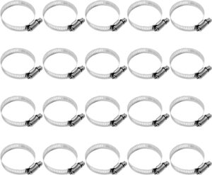 20 PCS Stainless Steel Hose Clamps,...
